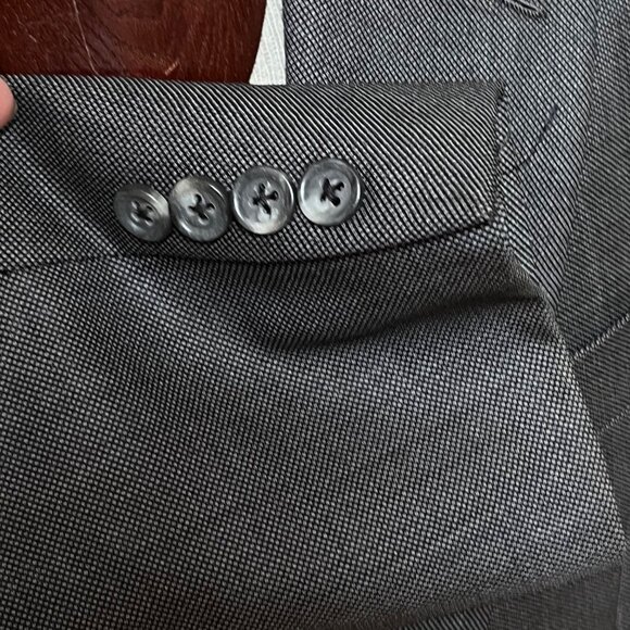 Hickey Freeman Boardroom Gray 100% Wool Two Button Suit Jacket Blazer Size 40R - Picture 12 of 14